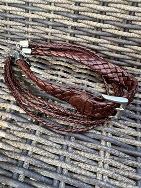 Vintage Prada Brown Leather Breaded Belt Women's Size Small?